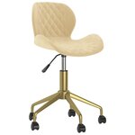 vidaXL Chaise pivotante de salle à manger Crème Velours