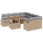 vidaXL Ensemble de canapé de jardin 9 Pièces beige et gris clair