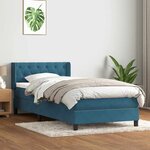 vidaXL Sommier à lattes de lit et matelas bleu foncé 80x220 cm velours