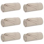 vidaXL Couvertures à jeter 6 Pièces Beige 170 x 130 cm Toison