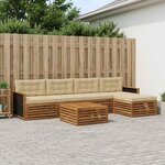 vidaXL Ensemble de canapés d'extérieur 6 Pièces Naturel et Beige