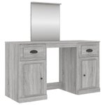 vidaXL Coiffeuse avec miroir sonoma gris 130x50x132 5 cm