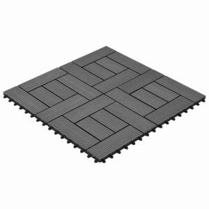 vidaXL Carreau de terrasse 22 Pièces Gris 30 x 30 cm WPC