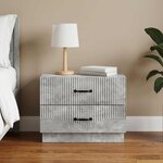 vidaXL Cabinet de chevet avec tiroir Gris béton 62 x 34 5 x 44 5 cm