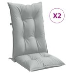 vidaXL Coussins de chaise à dossier haut lot de 2 gris clair mélangé