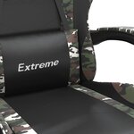 vidaXL Chaise de jeu pivotante repose-pied Noir camouflage Similicuir