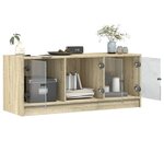 vidaXL Meuble TV avec portes en verre chêne sonoma 102x37x42 cm