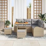 vidaXL Ensemble de canapé de jardin 8 Pièces Beige et Gris clair
