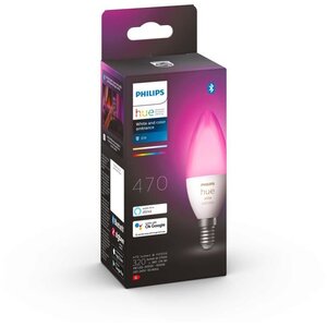 Philips hue blanc & color ambiance - ampoule led connectée flamme e14 - 5 5w - compatible bluetooth