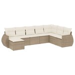 vidaXL Salon de jardin avec coussins 8 Pièces beige résine tressée