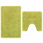 vidaXL Ensemble de tapis de bain antidérapants 2 Pièces Vert PP