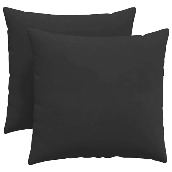 vidaXL Coussins de canapé 2 Pièces Noir 45 x 45 cm tissu