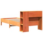 vidaXL Lit bibliothèque sans matelas cire marron 100x200 cm pin massif