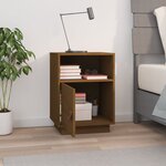 vidaXL Table de chevet Marron miel 40x34x55 cm Bois de pin massif