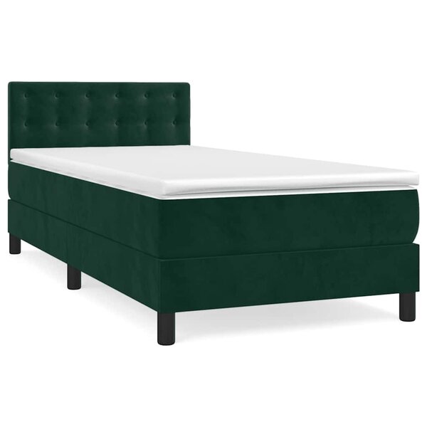 vidaXL Sommier à lattes de lit avec matelas Vert foncé 100x200 cm