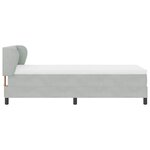 vidaXL Lit à ressorts avec tête de lit Gris clair 100 x 200 cm Velours