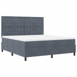 vidaXL Lit à ressorts avec matelas Gris foncé 180 x 200 cm tissu