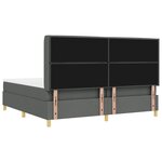 Lit à ressort avec matelas et LED vidaXL Gris foncé 200x200 cm en tissu