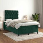 vidaXL Sommier à lattes de lit et matelas Vert foncé 120x200cm Velours