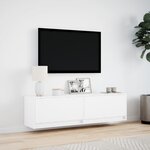 vidaXL Meuble TV mural avec lumières LED blanc 140x31x38 cm