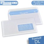 Lot de 1000 Enveloppes blanches DL avec FENÊTRE - gamme Courrier+