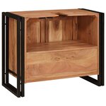 vidaXL Meuble sous-vasque de salle de bain Bois d'acacia massif  fer
