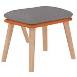 vidaXL Chaise de relaxation repose-pied Gris clair Similicuir et tissu