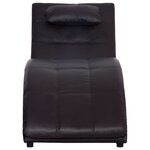vidaXL Chaise longue avec oreiller Marron Similicuir