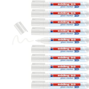 Marqueur pour verre 95 blanc 1 5-3 mm x 10 EDDING
