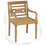 vidaXL Chaises Batavia lot de 2 et coussins verts Bois de teck massif