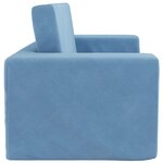 vidaXL Canapé-lit pour enfants 2 places bleu peluche douce