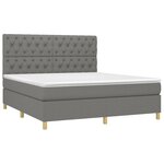 vidaXL Sommier à lattes de lit avec matelas Gris foncé 160x200cm Tissu