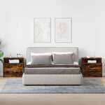 vidaXL Tables de chevet avec tiroir 2 Pièces chêne fumé 51x31x47 cm