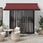 vidaXL Auvent manuel rétractable bordeaux 350x250 cm