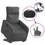 vidaXL Fauteuil de massage inclinable Gris foncé Tissu