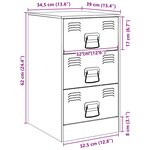vidaXL Tables de chevet 2 Pièces rose 34 5x39x62 cm acier