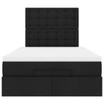 vidaXL Cadre de lit ottoman avec matelas noir 120x200cm tissu