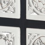 vidaXL Panneau mural sculpté à la main MDF 40x40x1 5 cm Noir et blanc