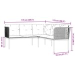 vidaXL Ensemble de canapés de jardin et coussins noir acier textilène