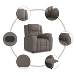 vidaXL Fauteuil inclinable Taupe Tissu