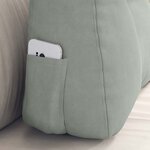 vidaXL Coussin de Dos Gris clair 60 x 24 x 50 cm Velours