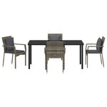 vidaXL Ensemble de salle à manger pour jardin 5 Pièces Gris polyrotin