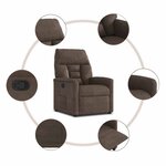 vidaXL Fauteuil inclinable marron tissu microfibre