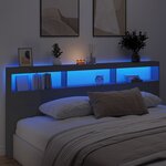 vidaXL Armoire tête de lit avec LED noir 220x17x102 cm