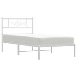 vidaXL Cadre de lit métal sans matelas avec tête de lit blanc 80x200cm