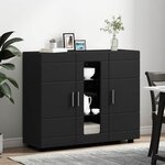vidaXL Buffet avec étagère Noir 55.5 x 29 x 100 cm Bois d'ingénierie