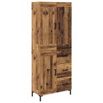 vidaXL Haut Armoire avec tiroir 2 Pièces Bois Ancien Bois d'ingénierie