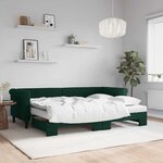 vidaXL Lit de jour avec gigogne et matelas vert foncé 80x200cm velours