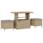 Canapé de jardin 8 pièces avec coussins Beige Poly Rattan Acacia