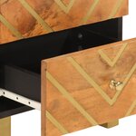 vidaXL Table de chevet marron et noir bois de manguier solide